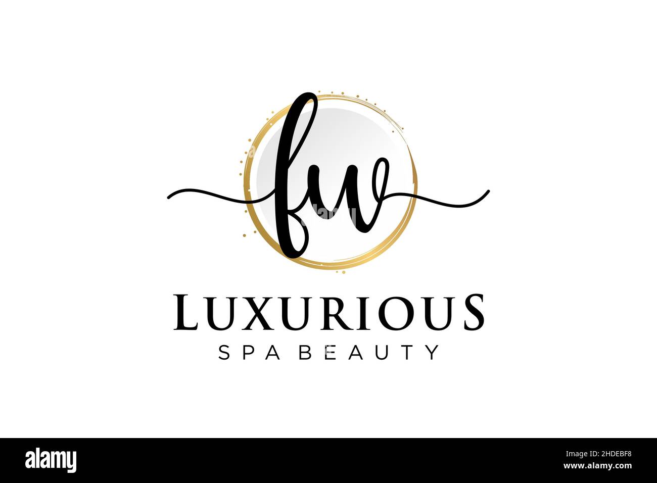 Initial FW feminine logo. Usable for Logo for fashion,photography, wedding, beauty, business. Flat Vector Logo Design Template . Stock Vector