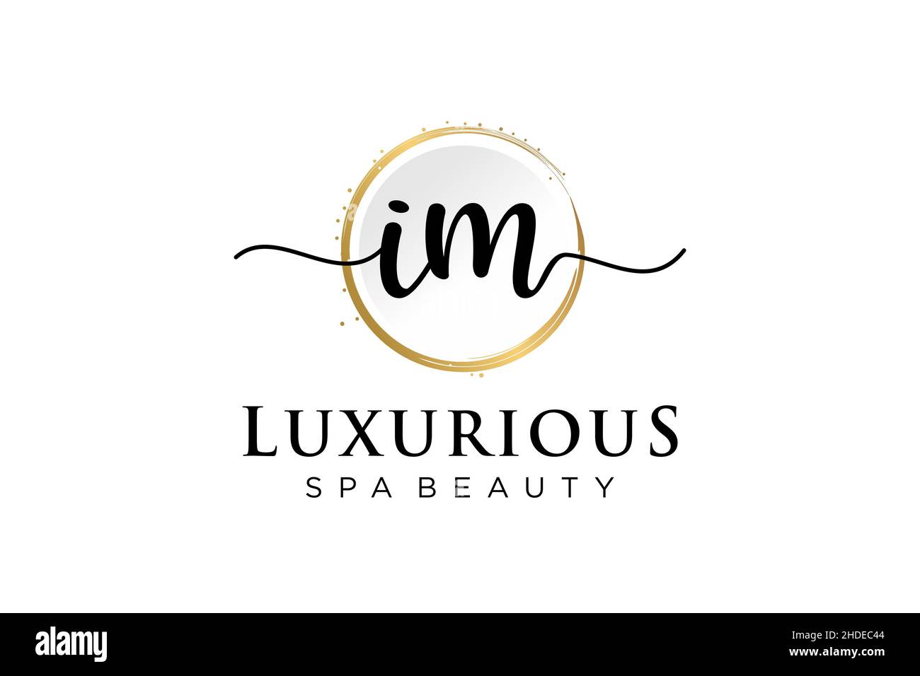 Initial IM feminine logo. Usable for Logo for fashion,photography, wedding, beauty, business. Flat Vector Logo Design Template . Stock Vector