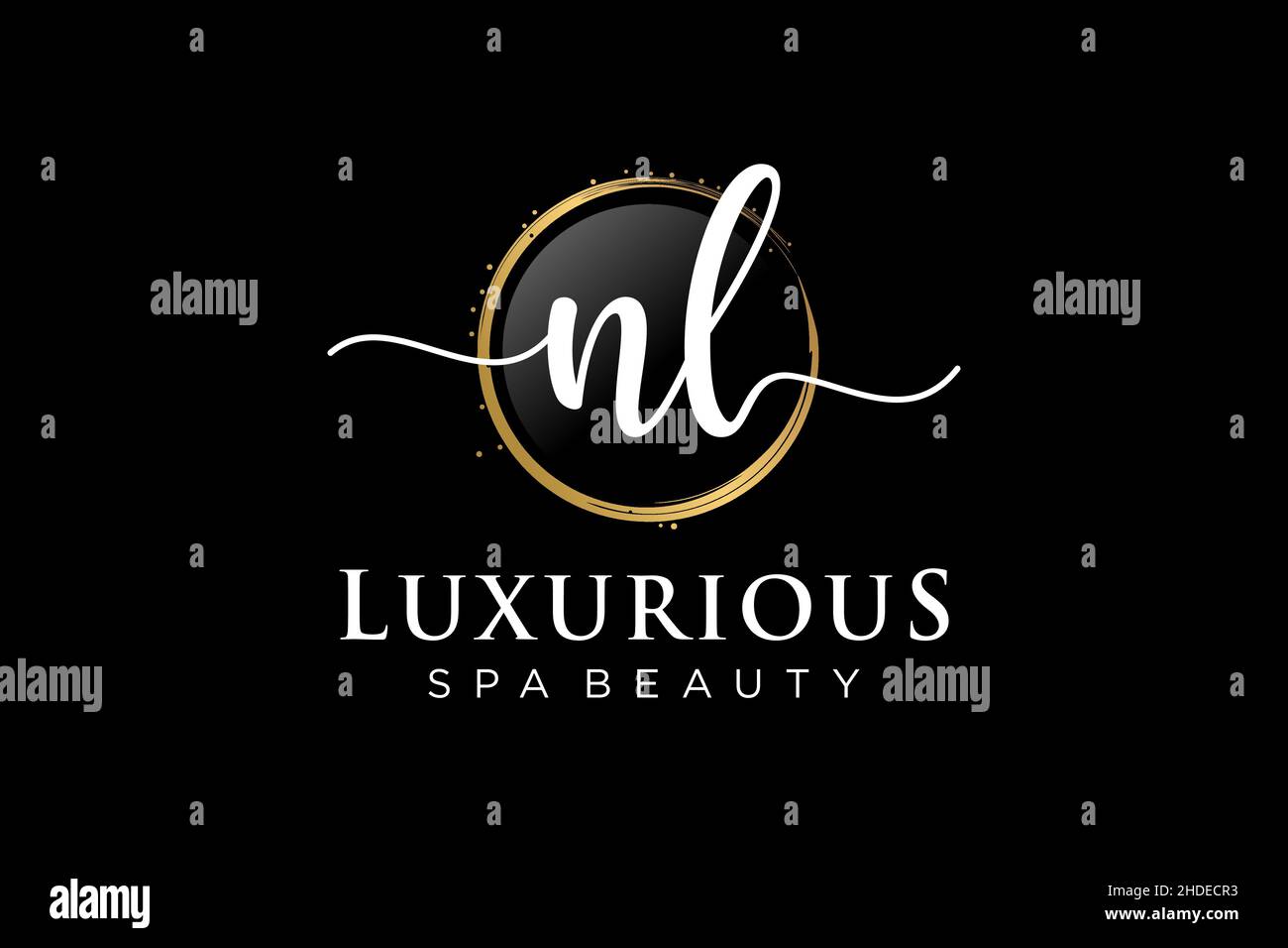 Initial NL feminine logo. Usable for Logo for fashion,photography, wedding, beauty, business. Flat Vector Logo Design Template . Stock Vector