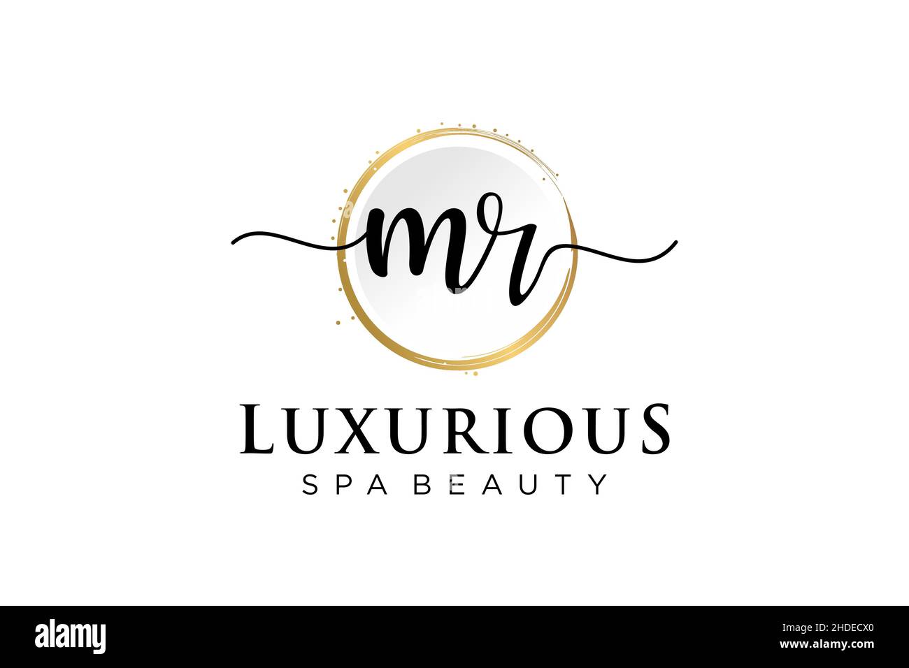 Initial MR feminine logo. Usable for Logo for fashion,photography, wedding, beauty, business. Flat Vector Logo Design Template . Stock Vector