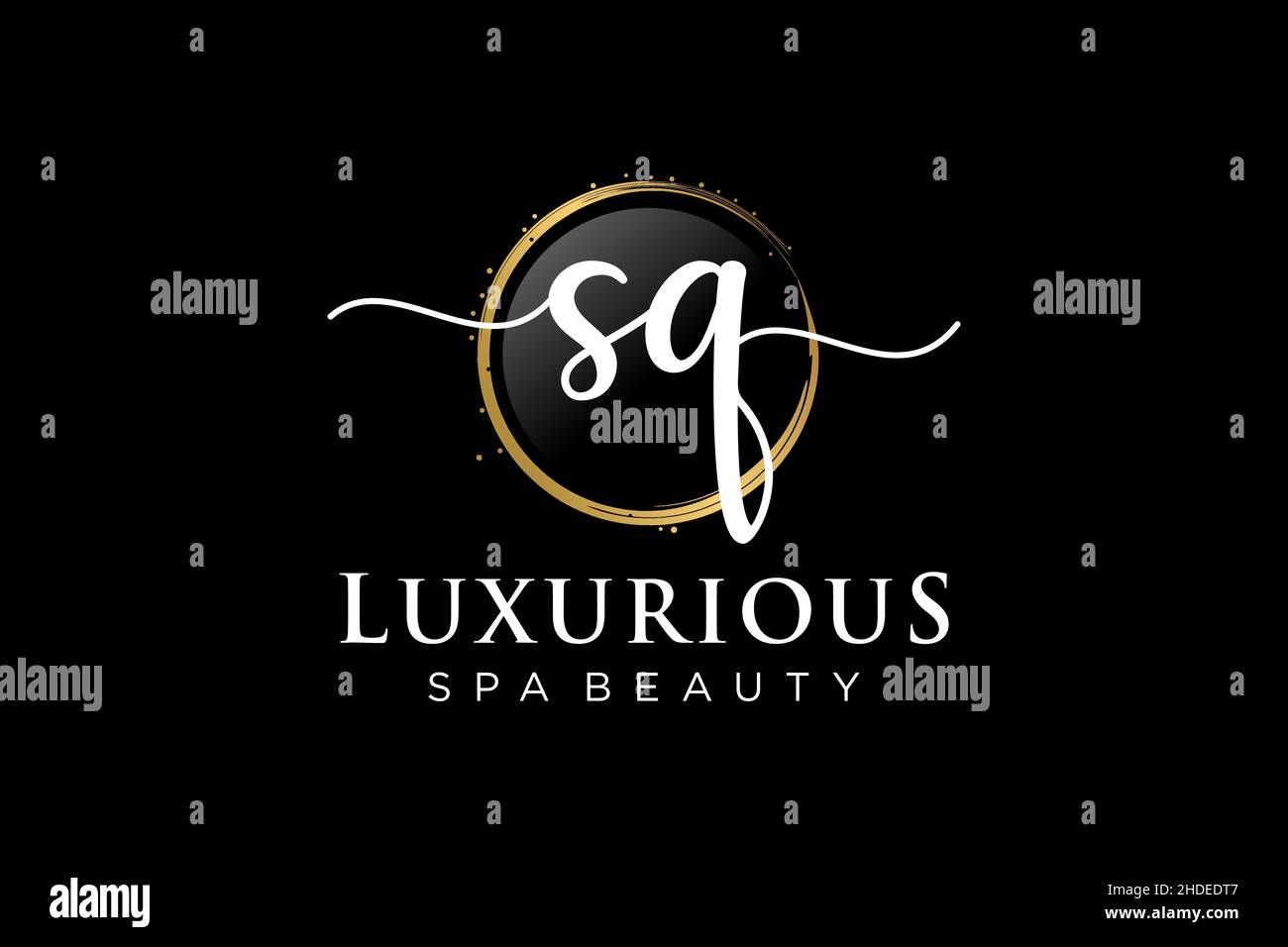 Initial SQ feminine logo. Usable for Logo for fashion,photography, wedding, beauty, business. Flat Vector Logo Design Template . Stock Vector