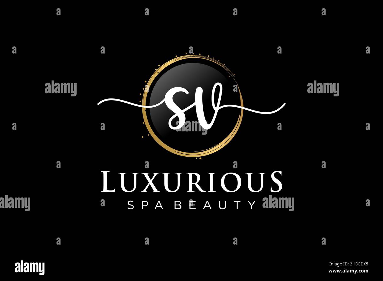 Initial SV feminine logo. Usable for Logo for fashion,photography, wedding, beauty, business. Flat Vector Logo Design Template . Stock Vector