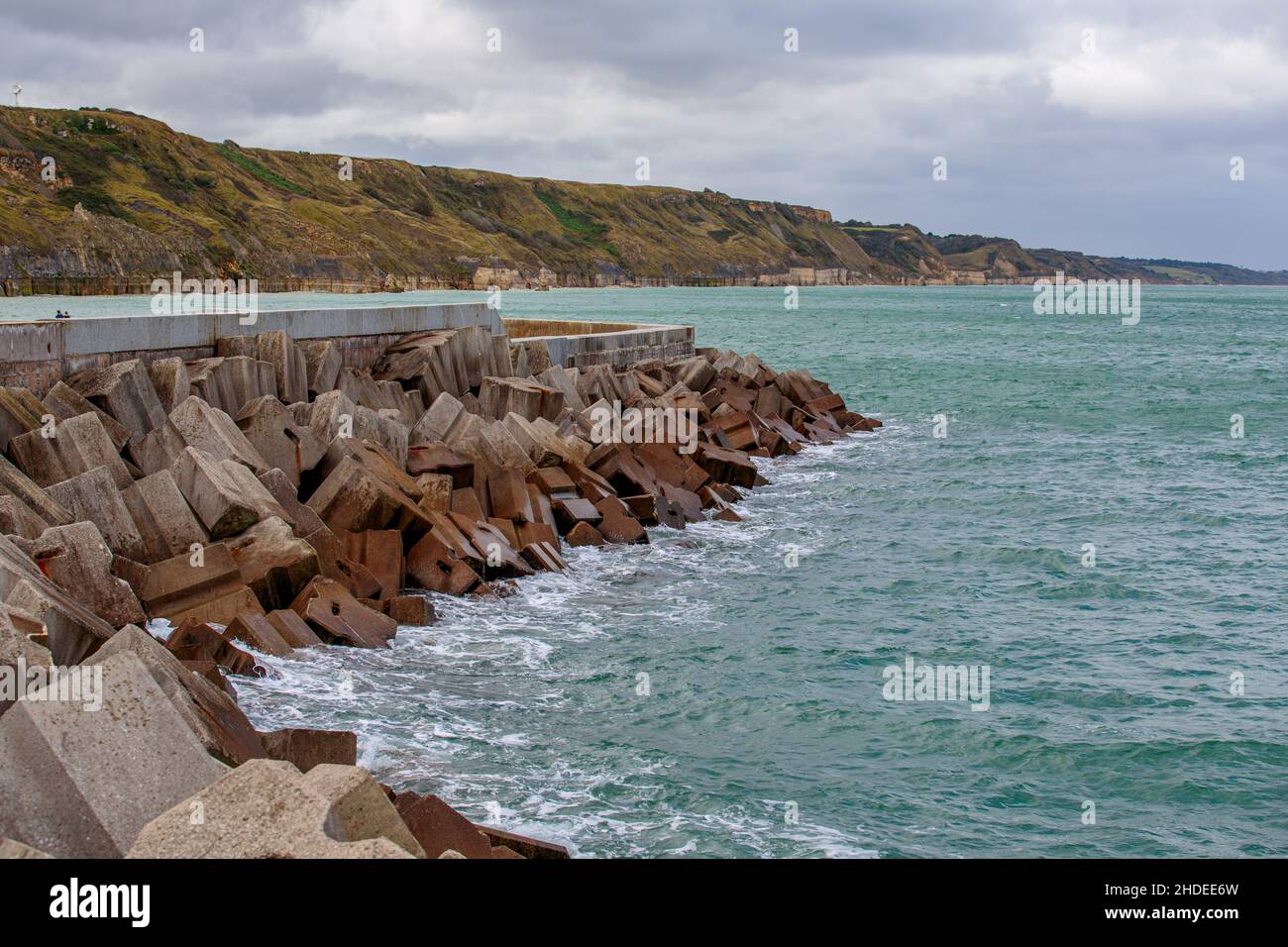 Views of Port en Bessin in Normandy France Stock Photo