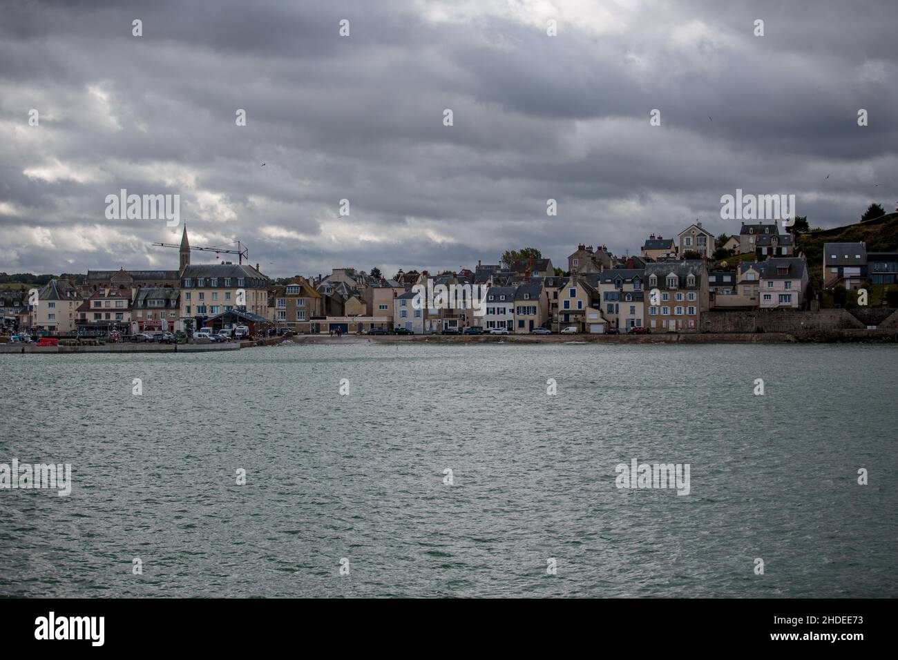 Views of Port en Bessin in Normandy France Stock Photo