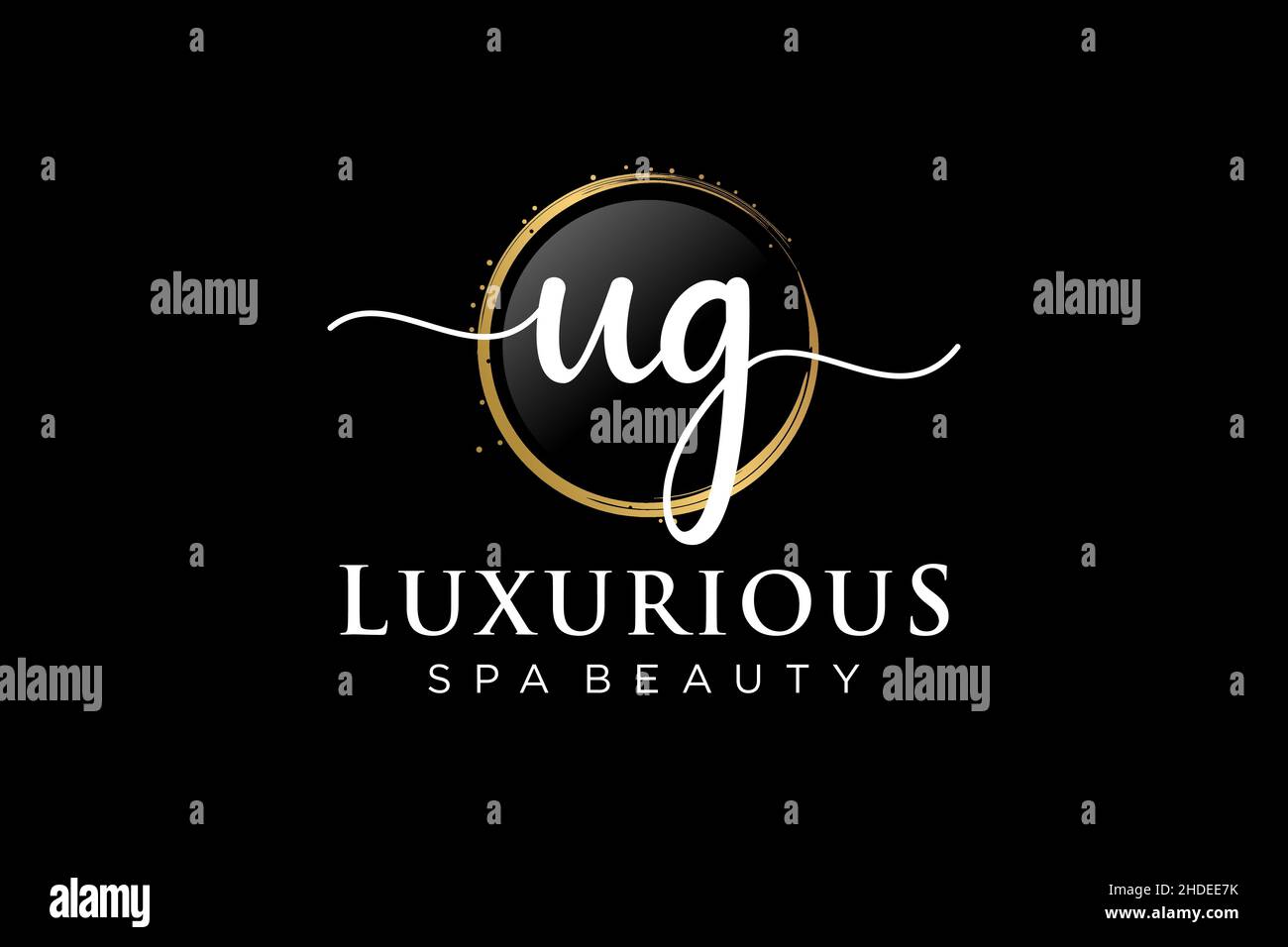 Initial UG feminine logo. Usable for Logo for fashion,photography, wedding, beauty, business. Flat Vector Logo Design Template . Stock Vector