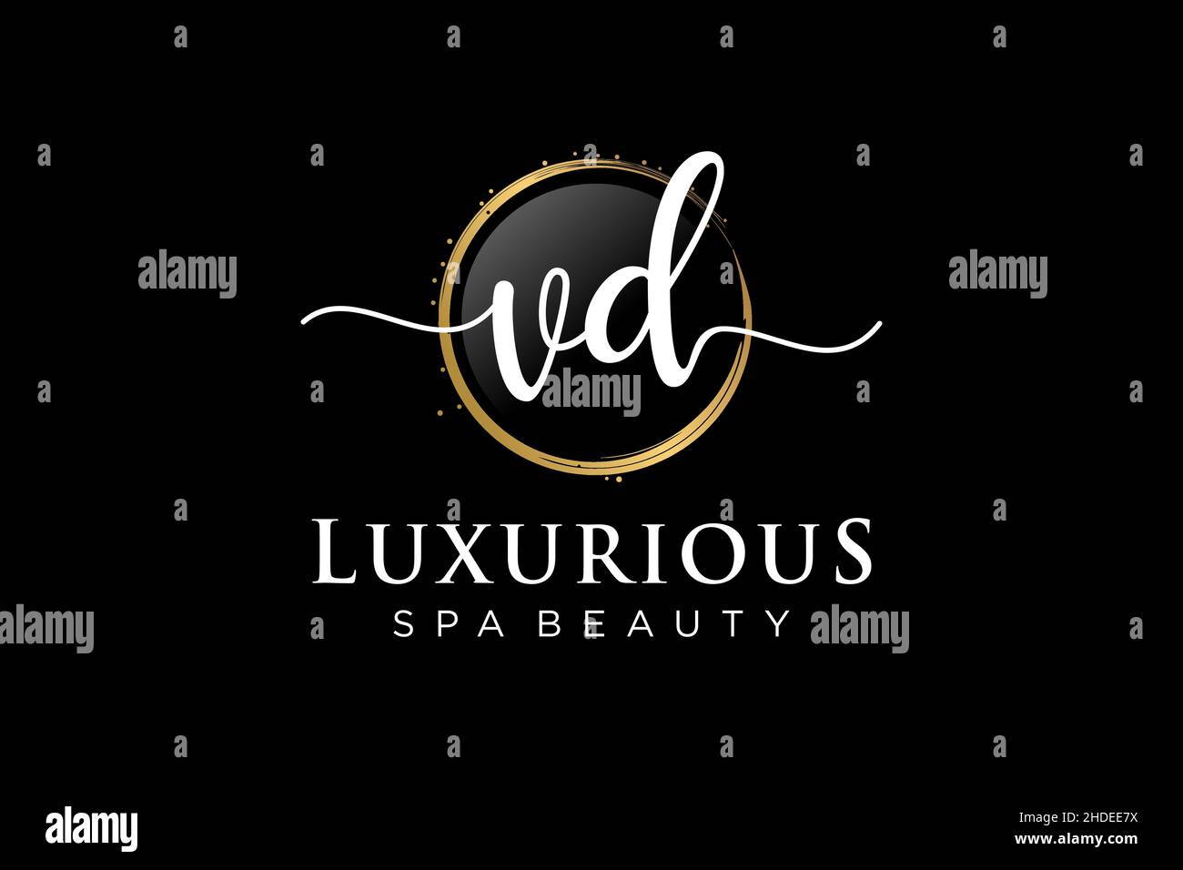 Initial VD feminine logo. Usable for Logo for fashion,photography, wedding, beauty, business. Flat Vector Logo Design Template . Stock Vector