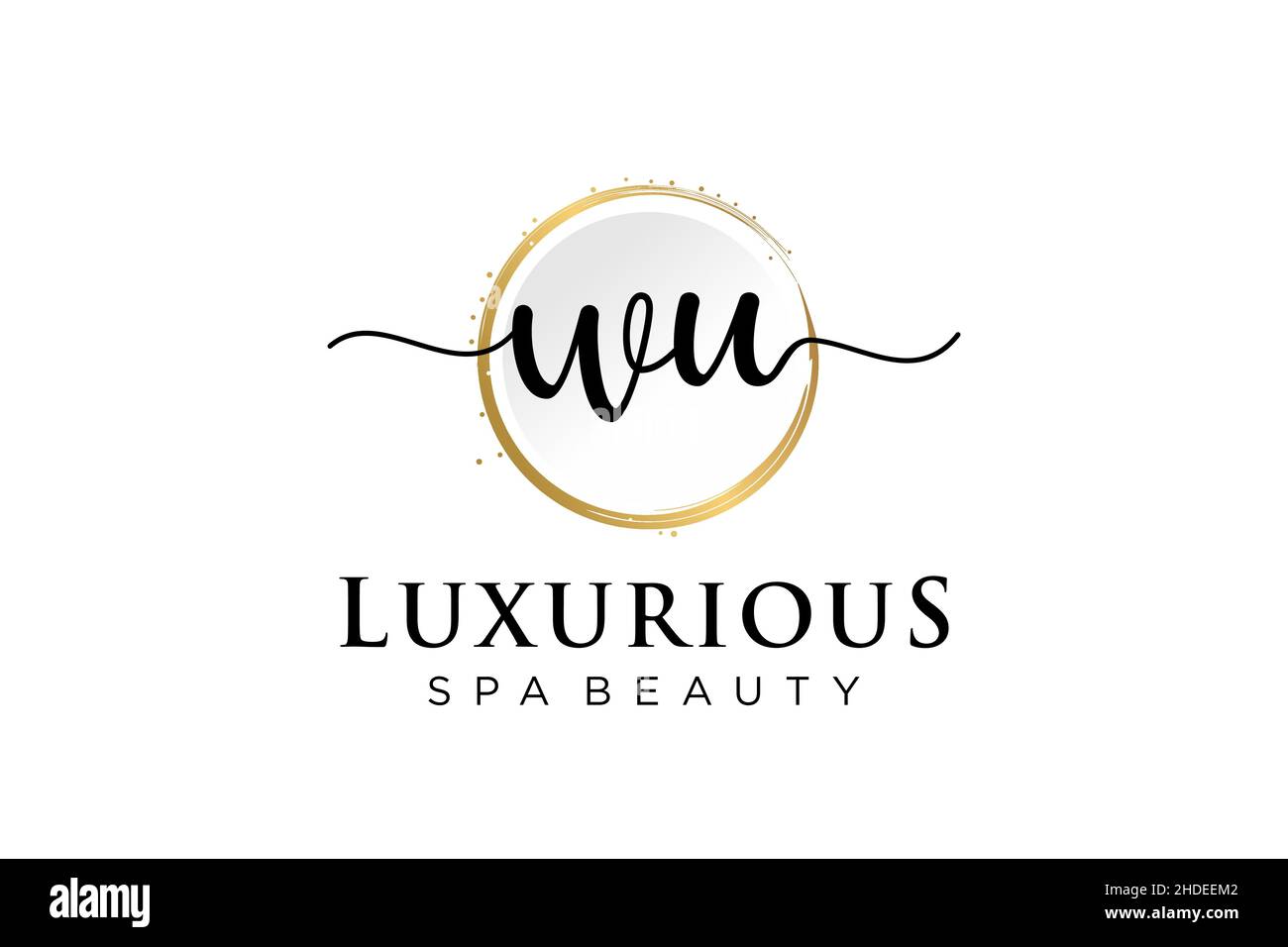 Initial WU feminine logo. Usable for Logo for fashion,photography, wedding, beauty, business. Flat Vector Logo Design Template . Stock Vector