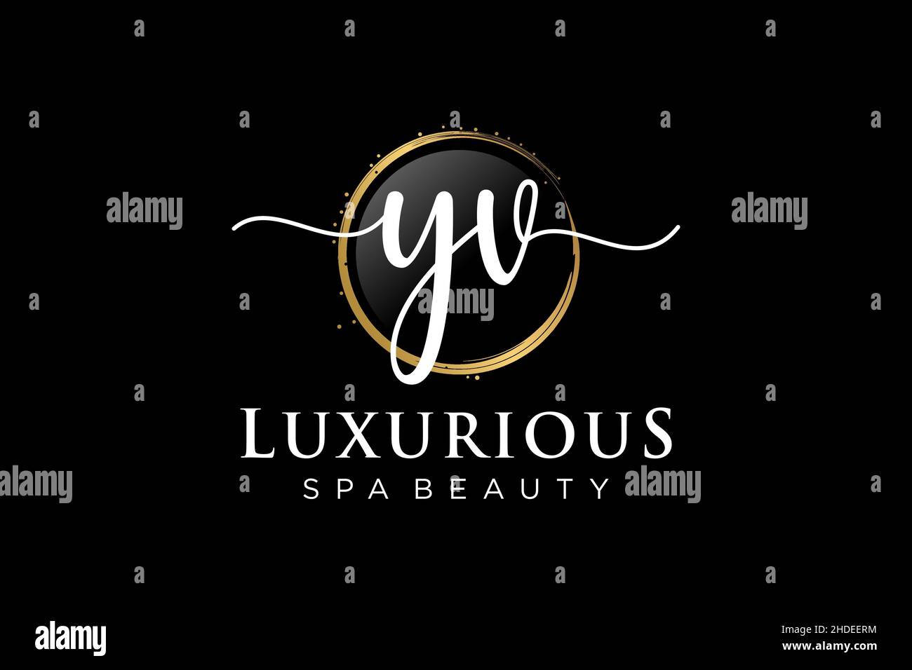 Initial YV feminine logo. Usable for Logo for fashion,photography, wedding, beauty, business. Flat Vector Logo Design Template . Stock Vector