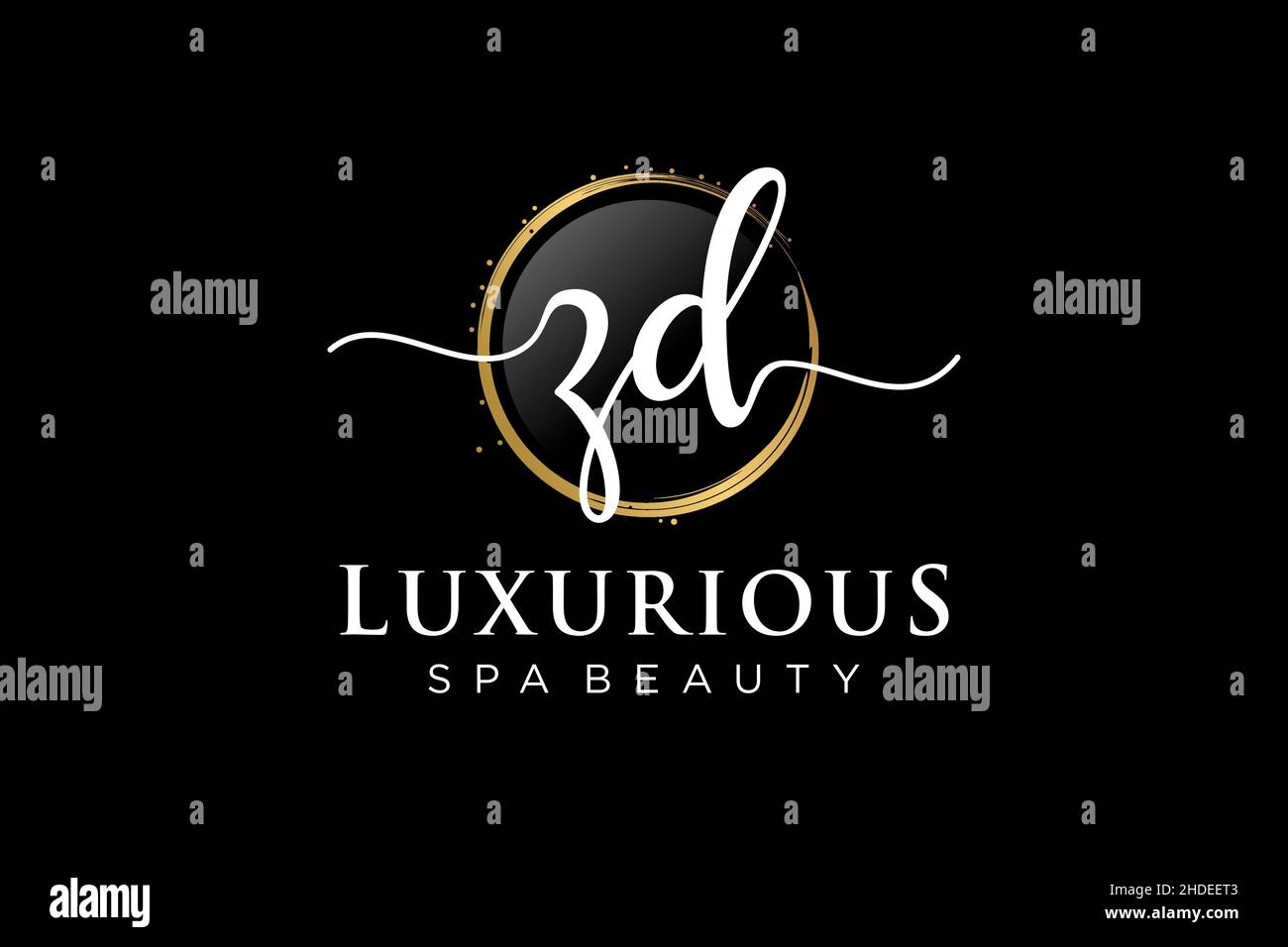 Initial ZD feminine logo. Usable for Logo for fashion,photography, wedding, beauty, business. Flat Vector Logo Design Template . Stock Vector