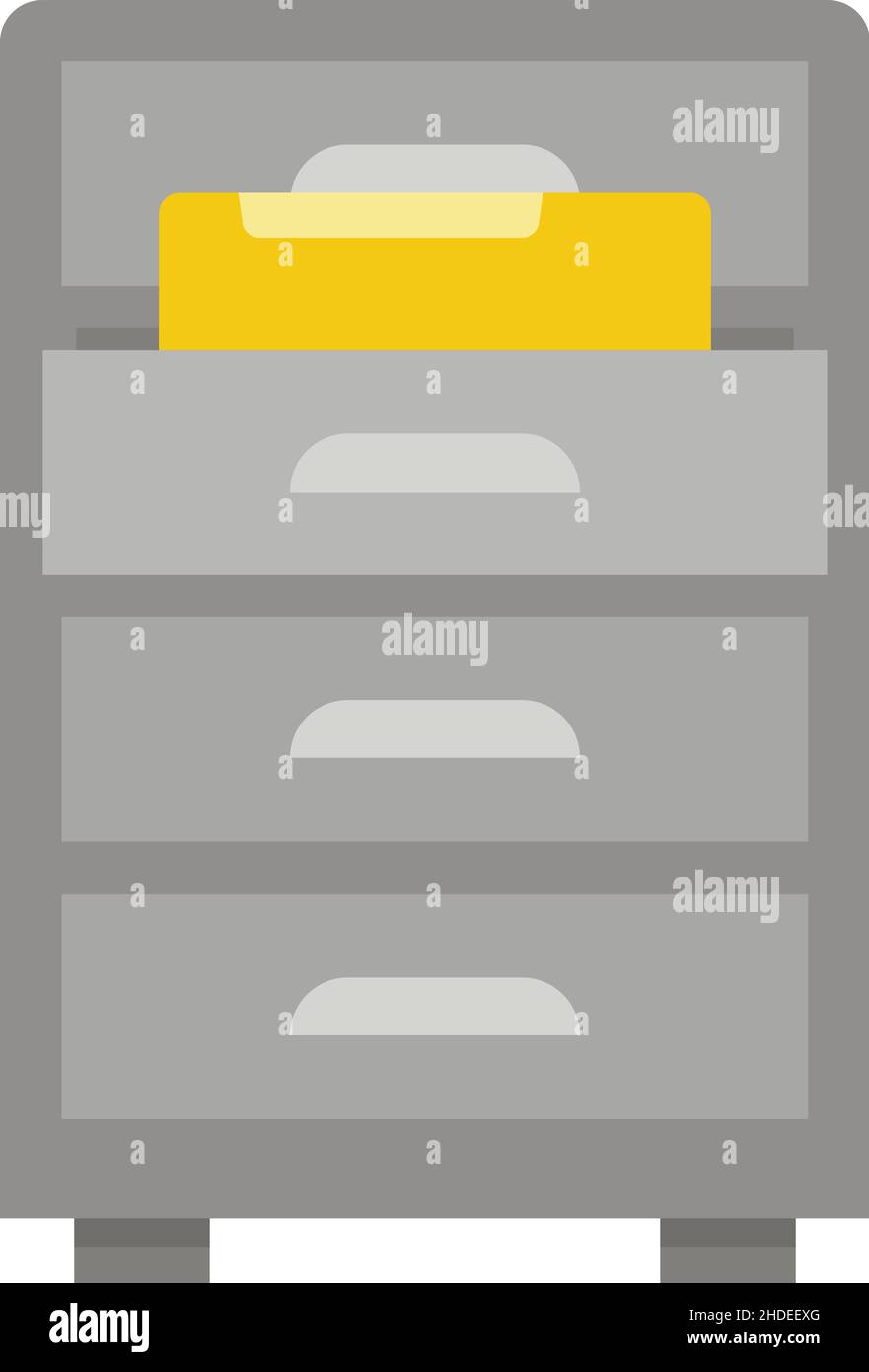 Drawer folder documents icon. Flat illustration of Drawer folder ...