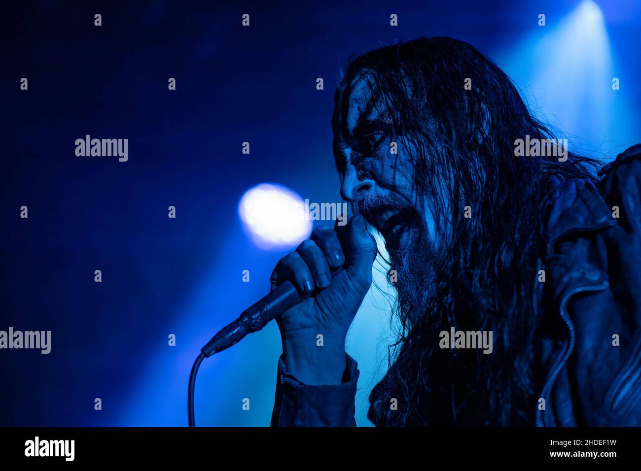 Bergen, Norway. 07th, August 2021.  The Norwegian black metal band Gaahls Wyrd performs a live concert at USF Veftet during Beyond the Gates 2021 in Bergen. Here vocalist Gaahl is seen live on stage. (Photo credit: Gonzales Photo - Jarle H. Moe). Stock Photo