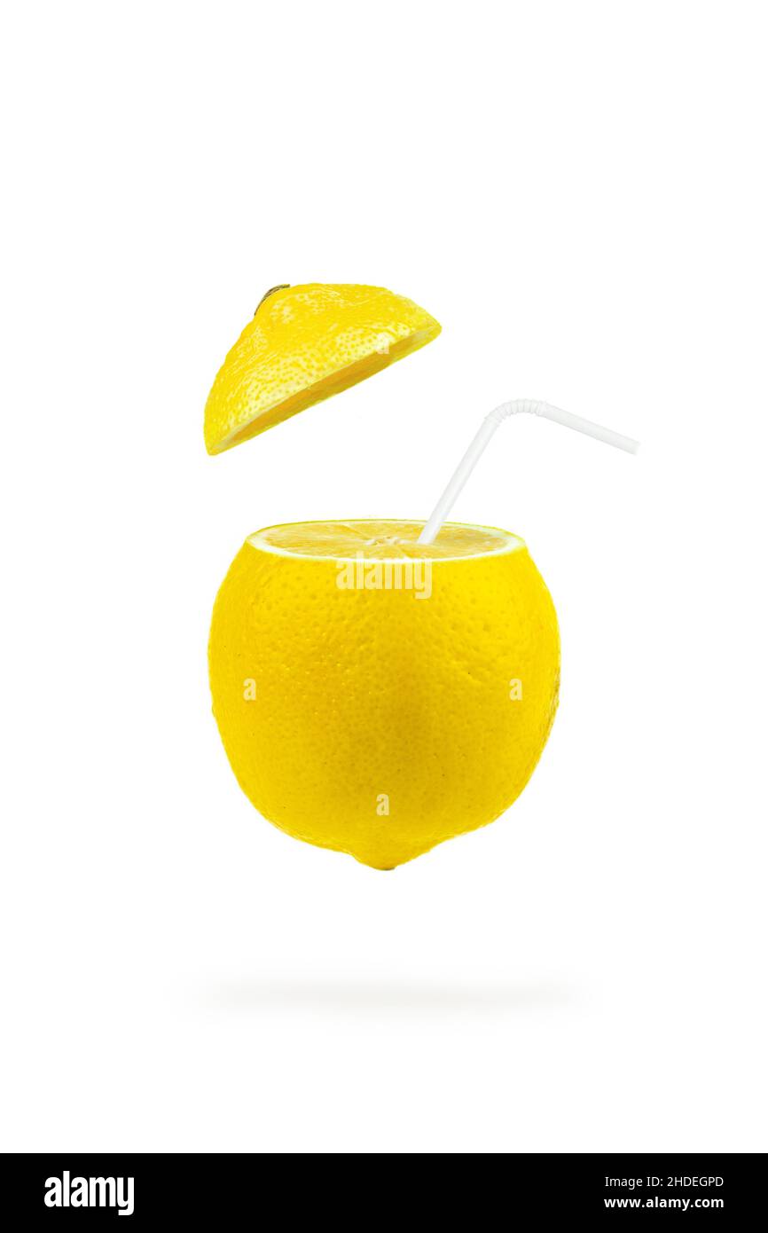 Tropical organic lemon fruit cocktail, citrus, vitamin C. Lemon slices. Healthy eating and food concept Stock Photo