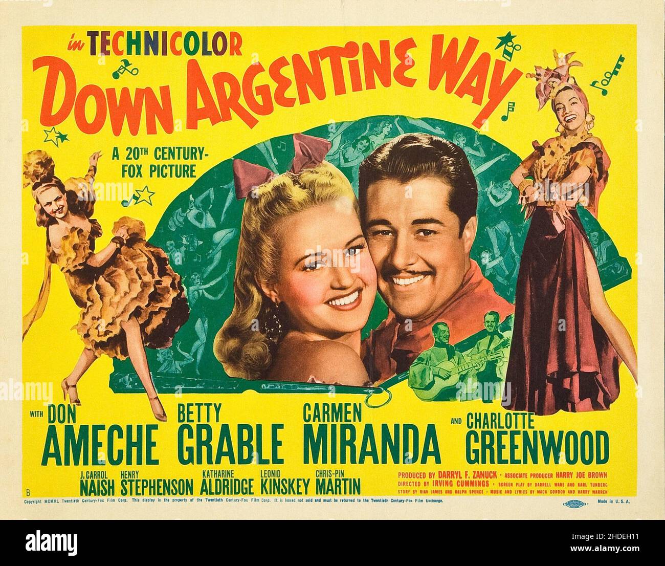 DON AMECHE and BETTY GRABLE in DOWN ARGENTINE WAY (1940), directed by IRVING CUMMINGS. Credit: 20TH CENTURY FOX / Album Stock Photo