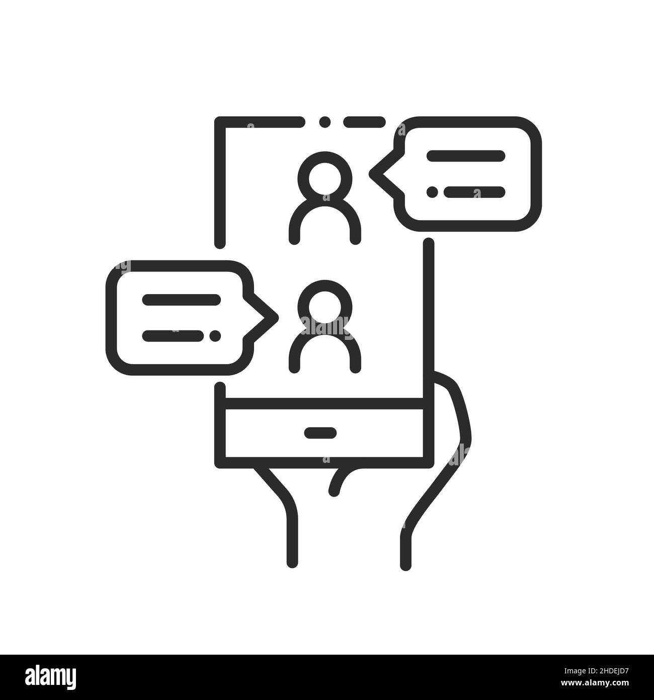 online meeting related line icon Stock Vector