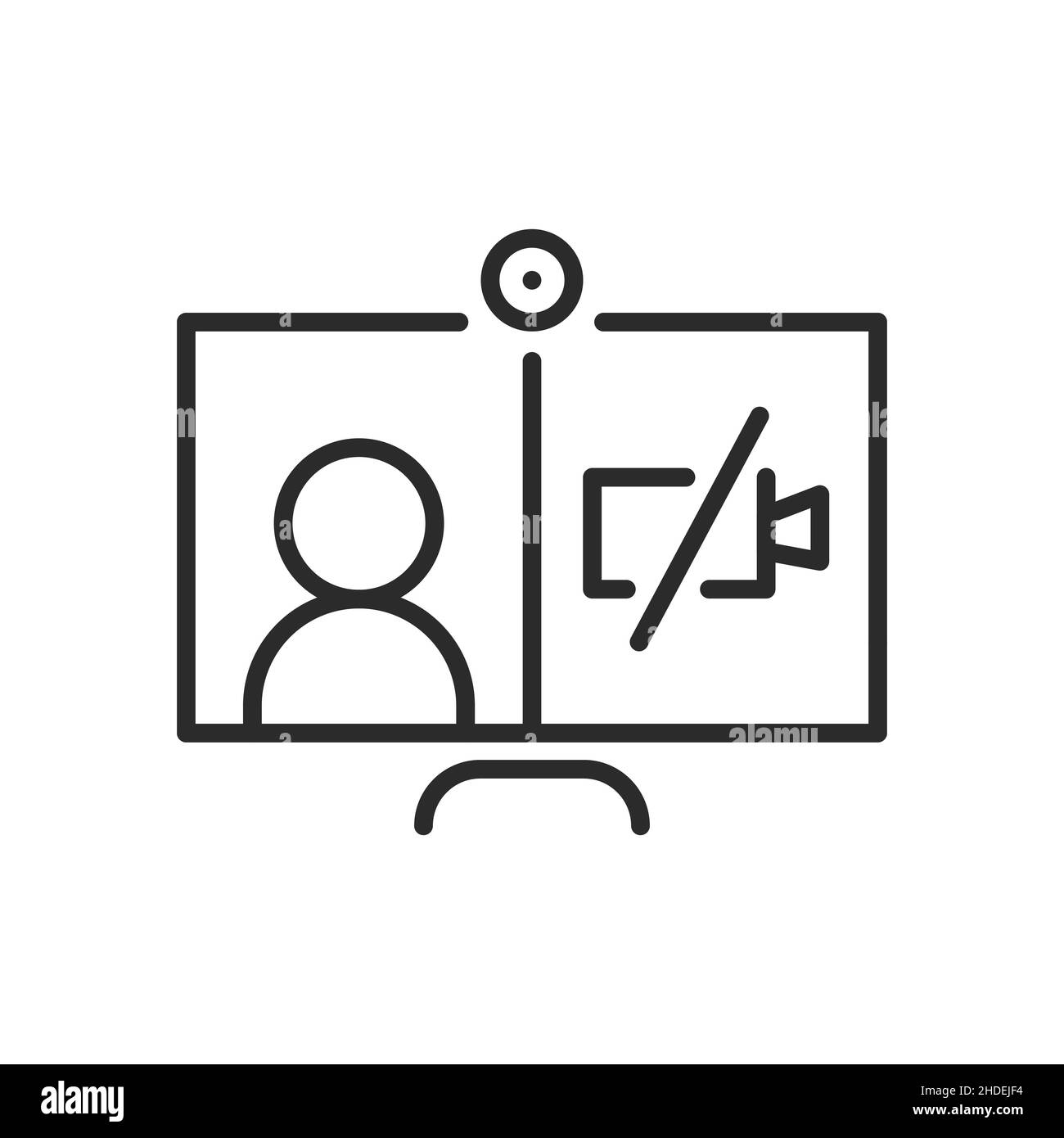 online meeting related line icon Stock Vector