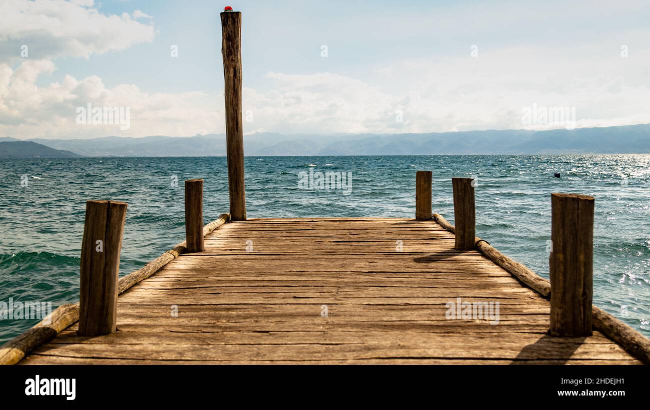Rustic wooden pier hi-res stock photography and images - Alamy