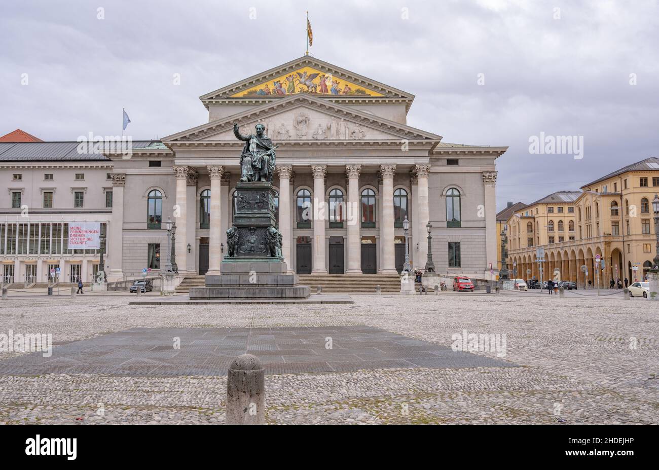 Munich January 2022: The National Theater at Max-Joseph-Platz in Munich is the venue for the Bavarian State Opera, the Bavarian State Orchestra and th Stock Photo