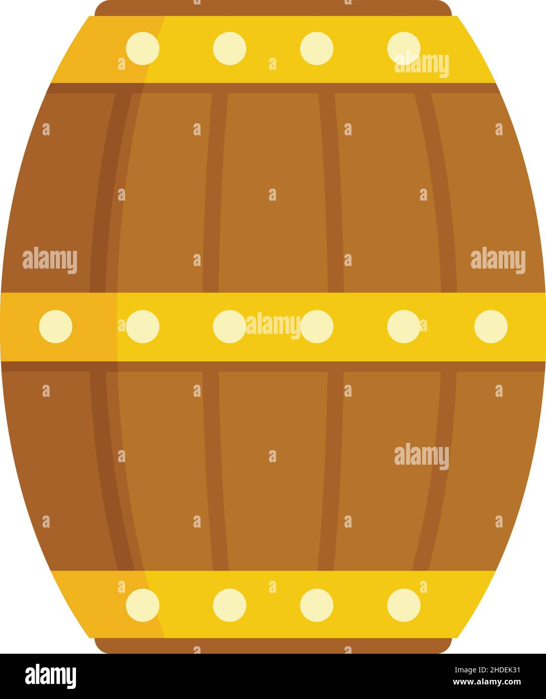 Wood barrel icon. Flat illustration of Wood barrel vector icon isolated on white background Stock Vector