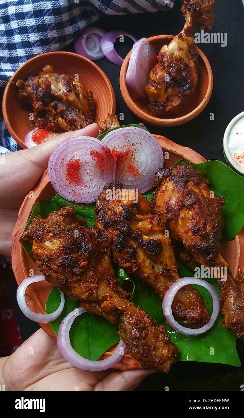 Bhatti Ka Murgh is an authentic Punjabi recipe that is extremely loved by chicken lovers all across the globe Stock Photo