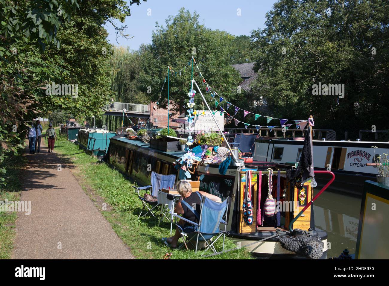 Views along the Oxford Canal path on a summer day in the UK Stock Photo