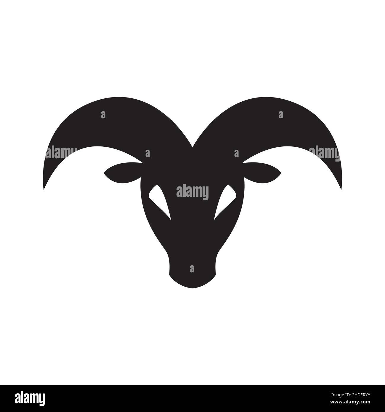 silhouette face mountain goat logo design vector graphic symbol icon illustration creative idea Stock Vector