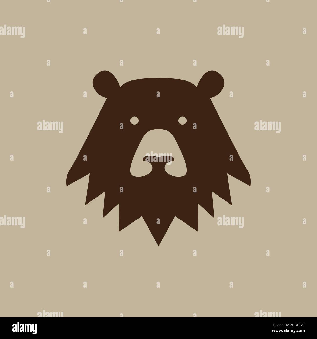 flat shape face bear grizzly logo design vector graphic symbol icon ...