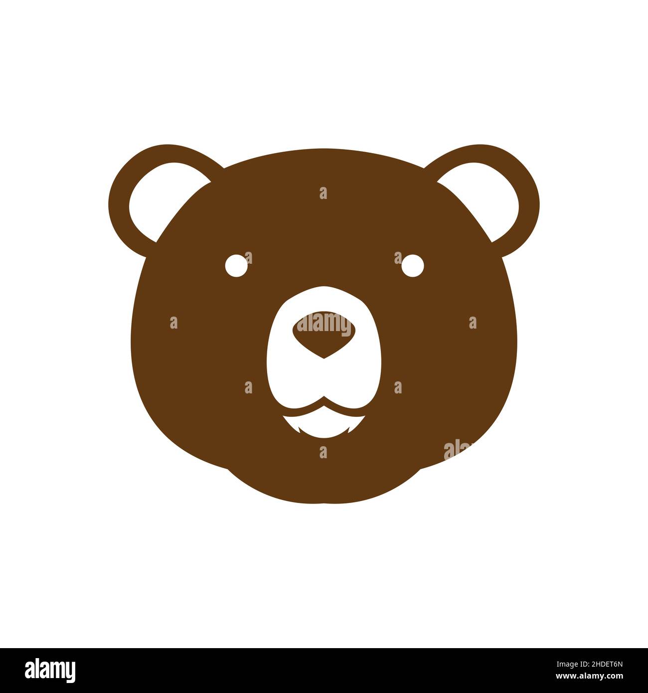 face cartoon little bear grizzly logo design vector graphic symbol icon ...