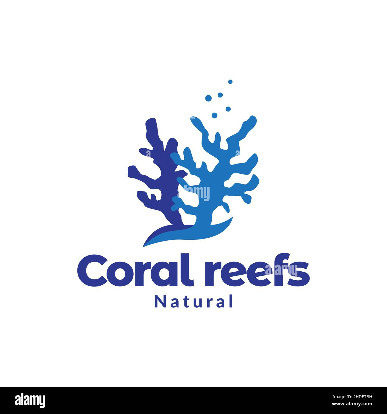 Simple circle coral logo design template Vector Image
