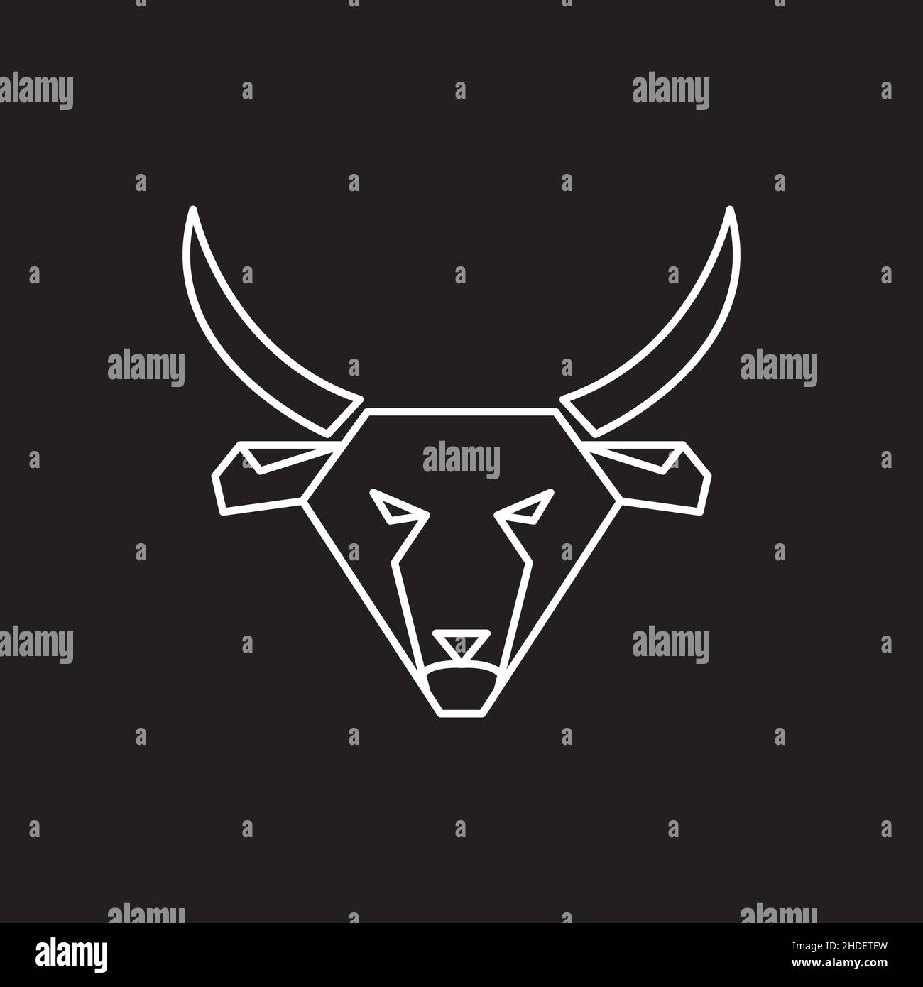 line face polygon cow logo design vector graphic symbol icon ...