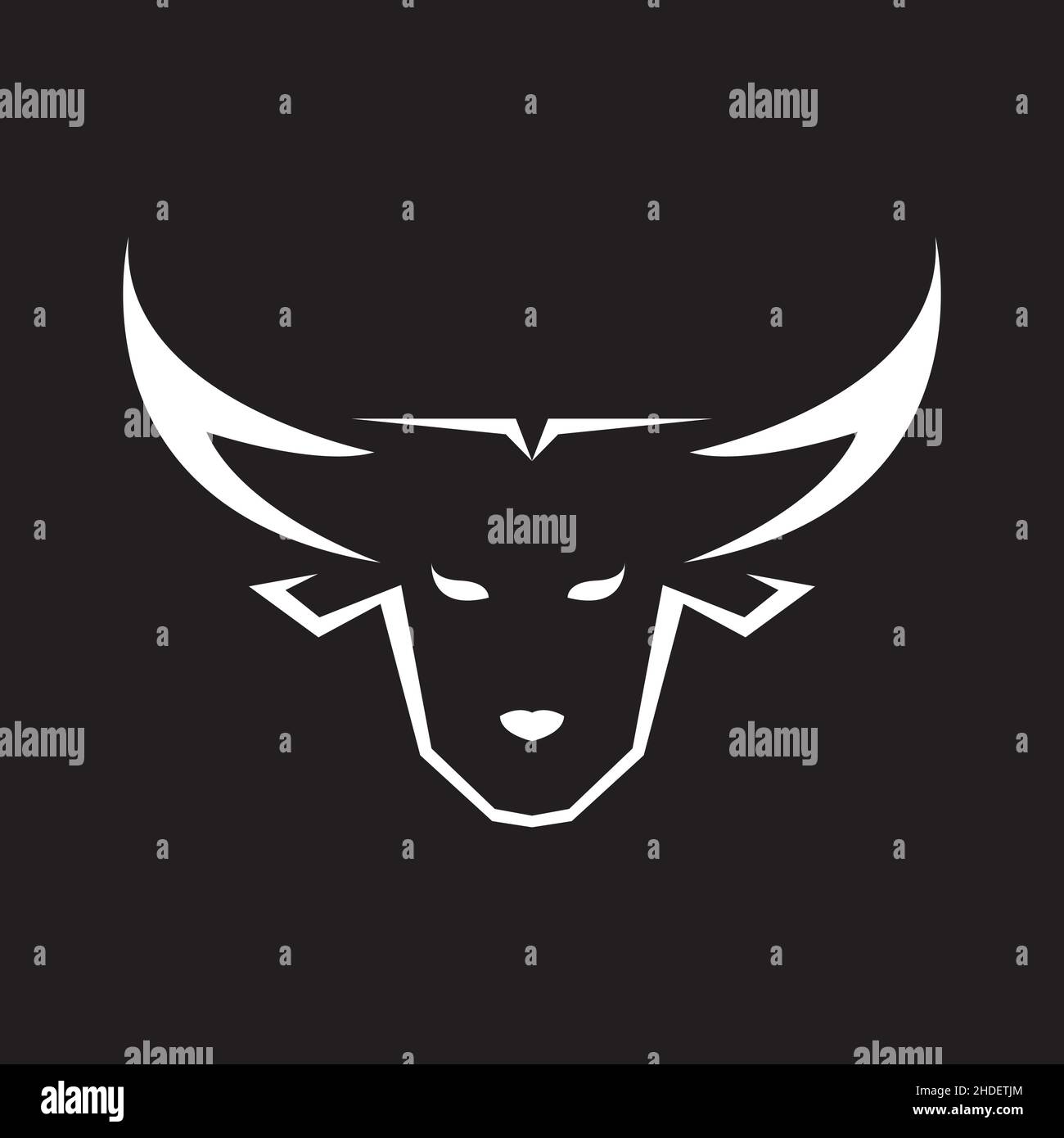face white isolated cow or buffalo logo design vector graphic symbol ...