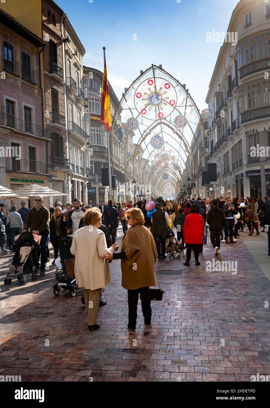 Street scene, Malaga city, Andalusia, Spain Stock Photo