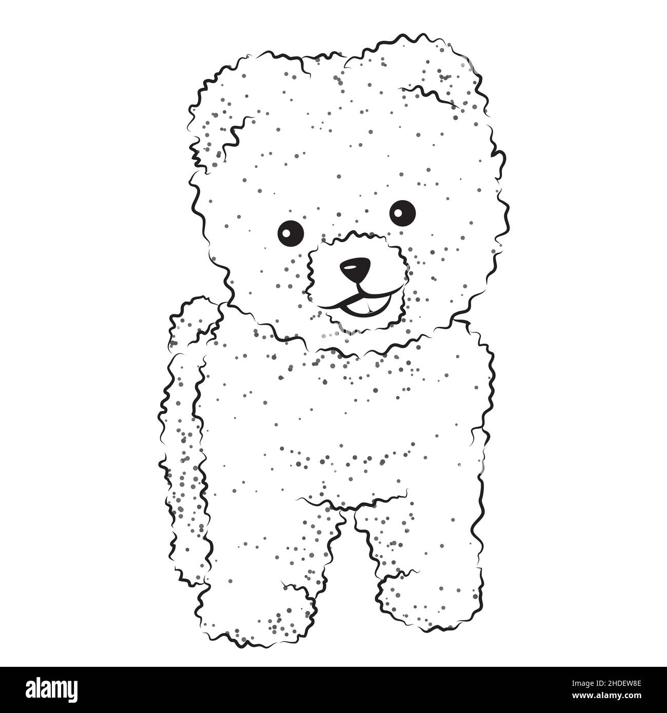 Cute fluffy teacup Pomeranian dog standing clipart. Vector illustration Stock Vector