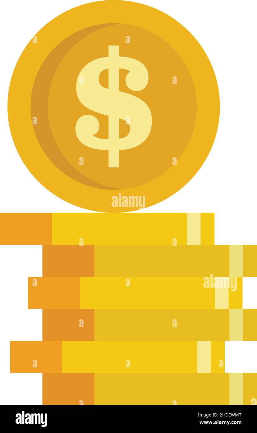 Compensation coin stack icon. Flat illustration of Compensation coin stack vector icon isolated on white background Stock Vector