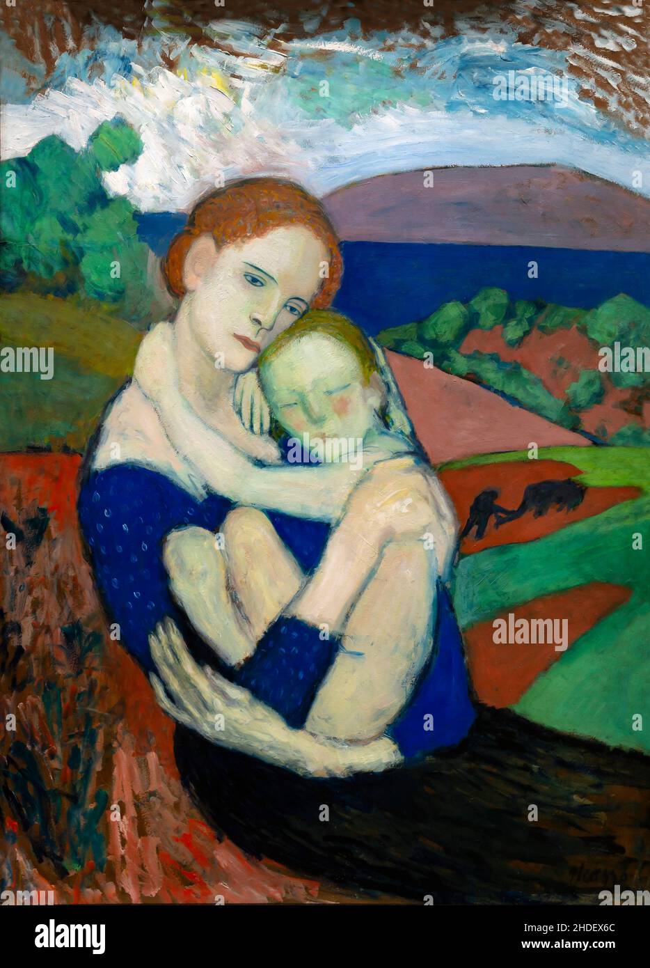 Motherhood, La Maternite, Pablo Picasso, 1901, Stock Photo