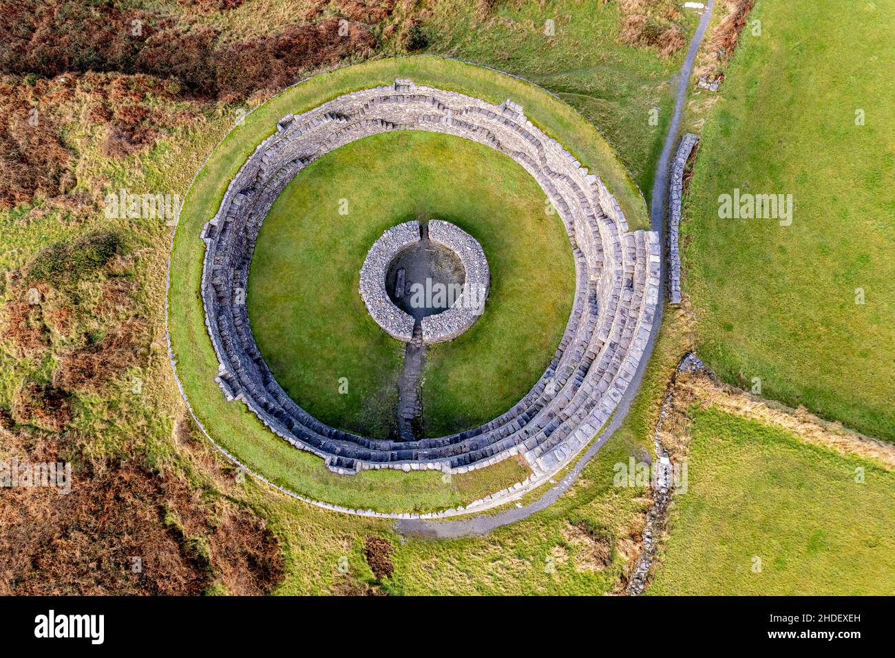 Cahergal Ancient irish Ring Fort, County Kerry, Ireland Stock Photo