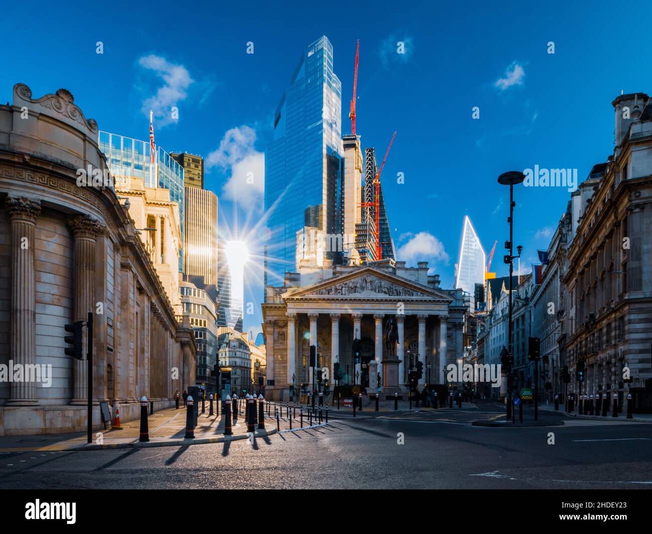 The Royal Exchange, city of London at Bank station Stock Photo