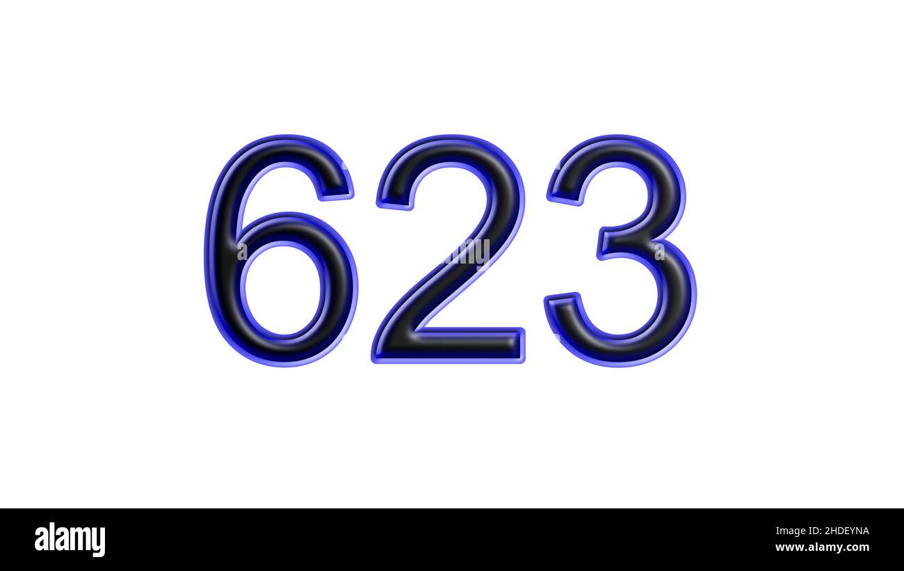 blue 623 number 3d effect white background Stock Photo Alamy