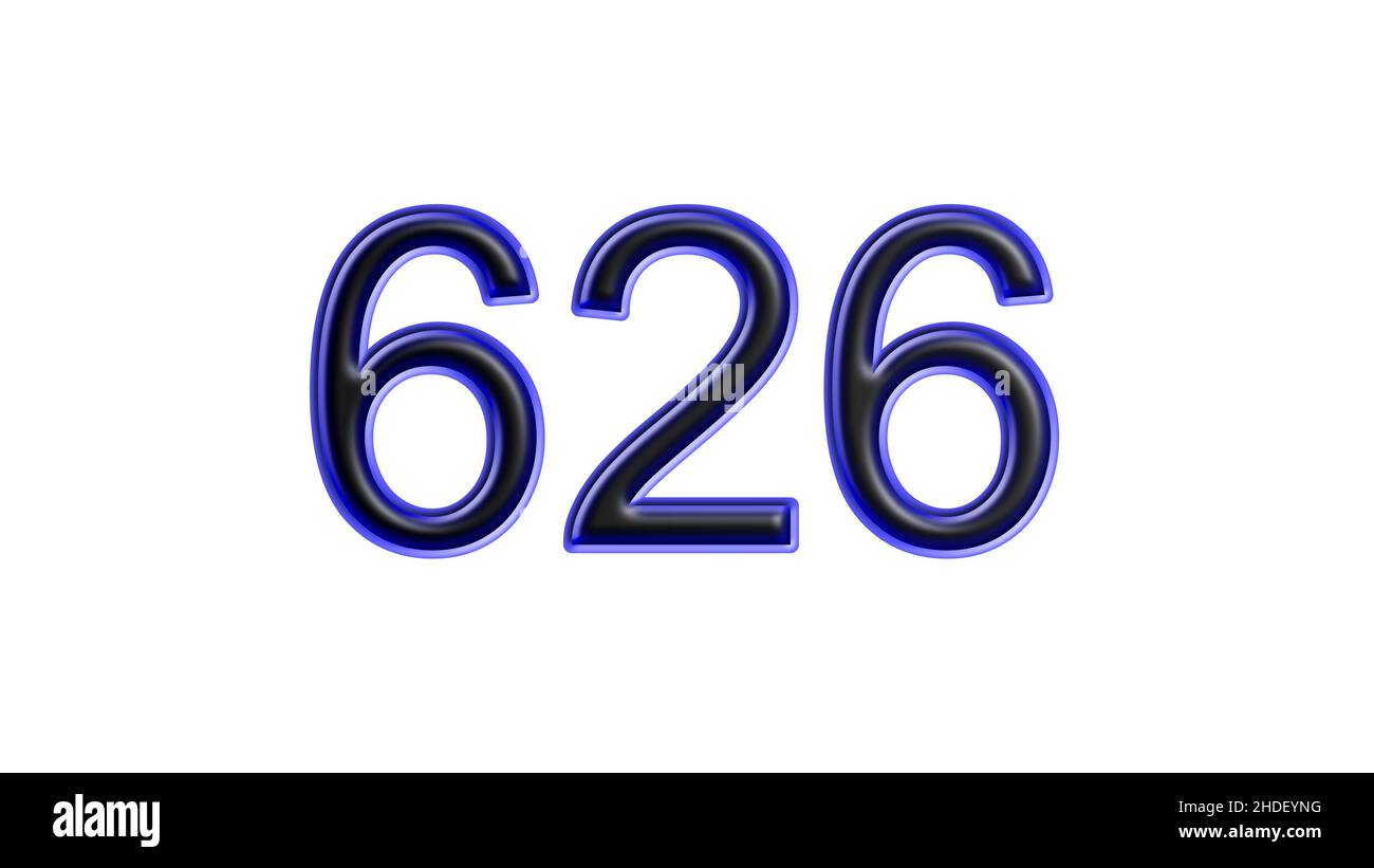 blue 626 number 3d effect white background Stock Photo - Alamy