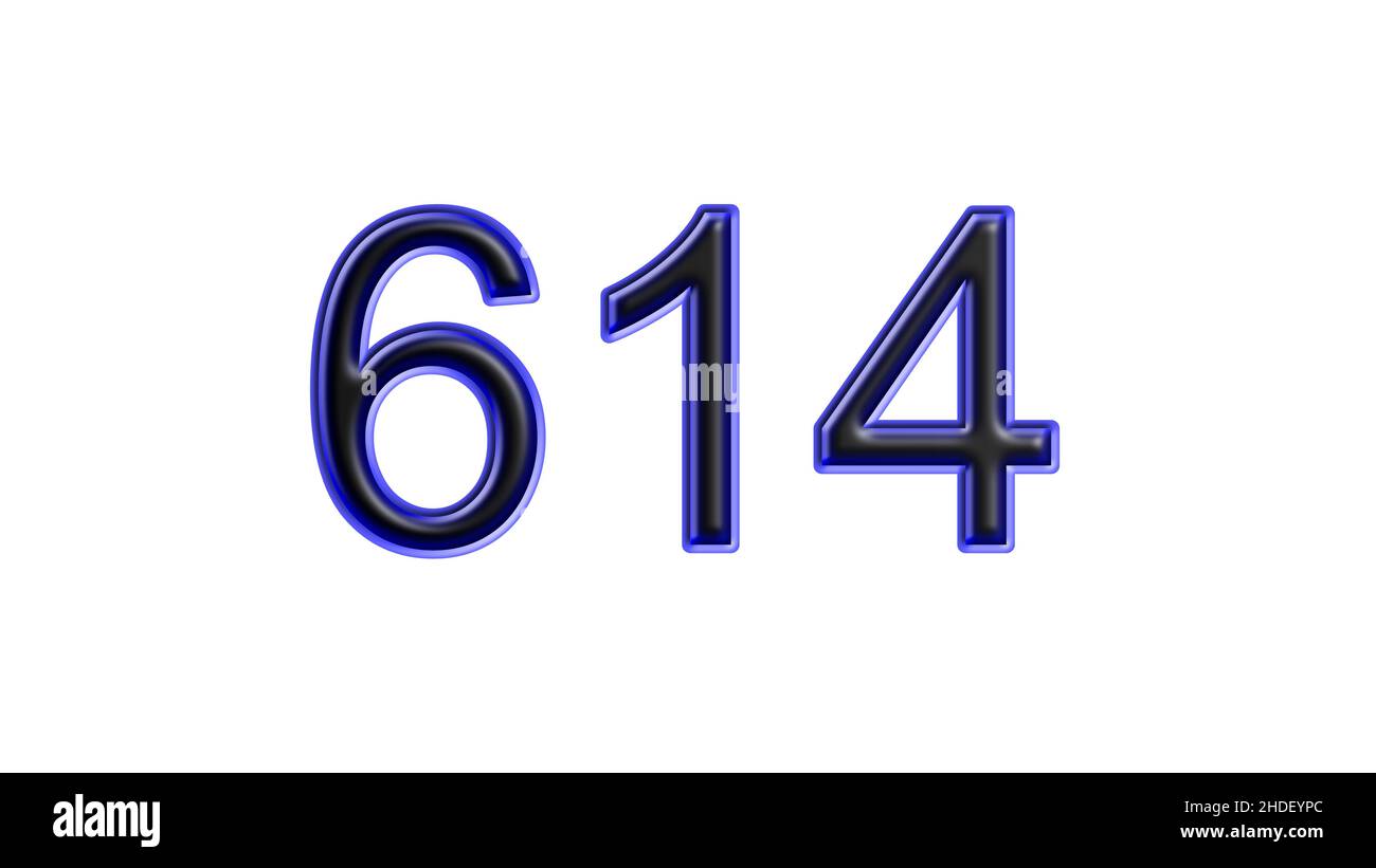 blue 614 number 3d effect white background Stock Photo Alamy