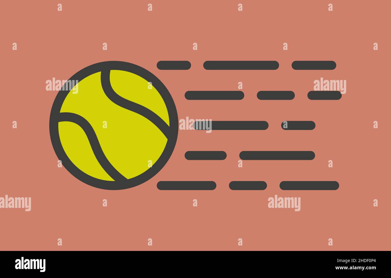 Vector illustration of a tennis ball in movement Stock Vector Image