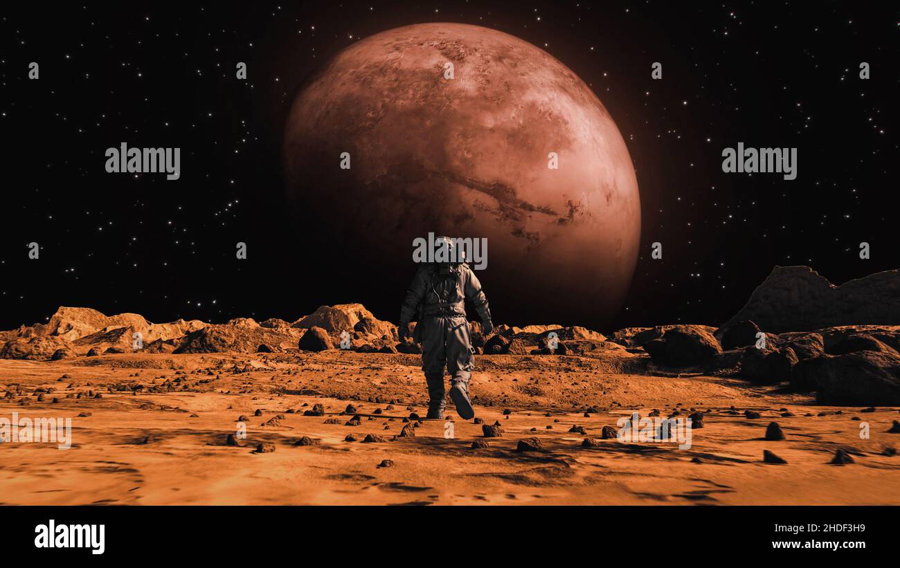Astronaut looking at mars hi-res stock photography and images - Alamy