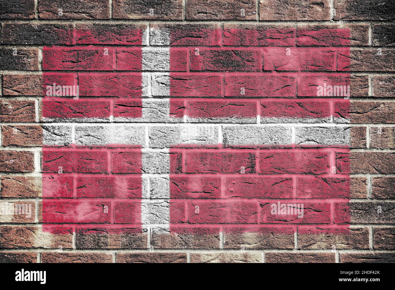 Denmark Flag Painted On Brick Wall Background Stock Photo Alamy