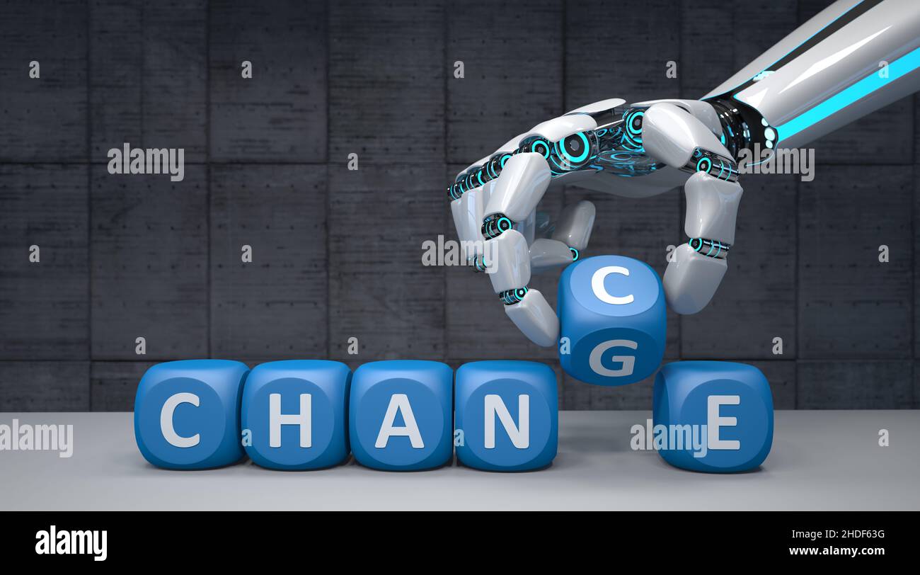 change, chance, industry 4.0, changes, conversion, convert, chainlink fence, chances, opportunities, opportunity Stock Photo
