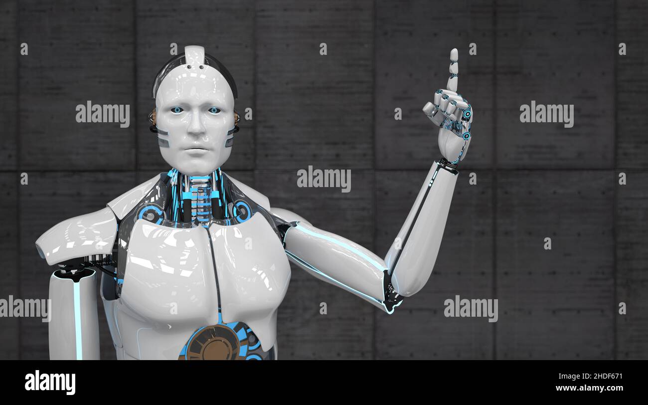 clue robot warning clues robots Stock Photo Alamy