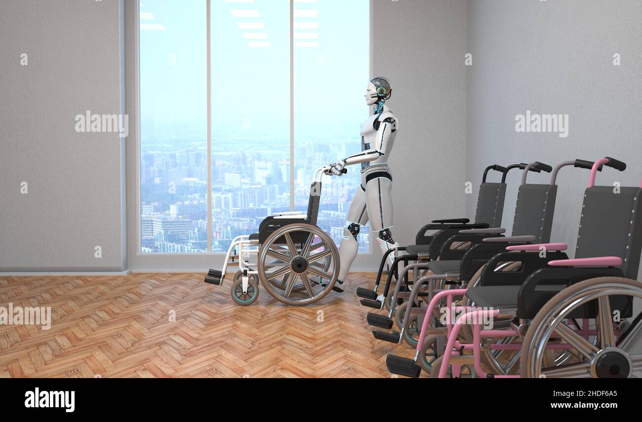 robot, wheelchair, patient care, robots, wheelchairs Stock Photo Alamy