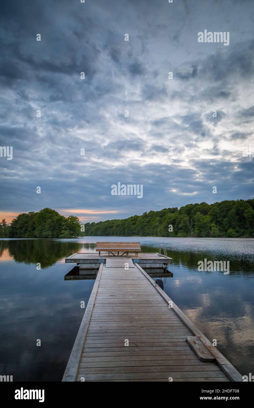 lake, pier, jetty, lakes, piers, jetties Stock Photo