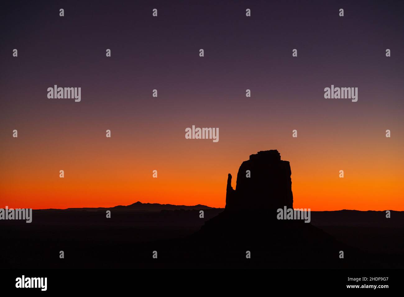 East Mitten Butte at sunrise in Monument Valley Navajo Tribal Park, Utah Stock Photo