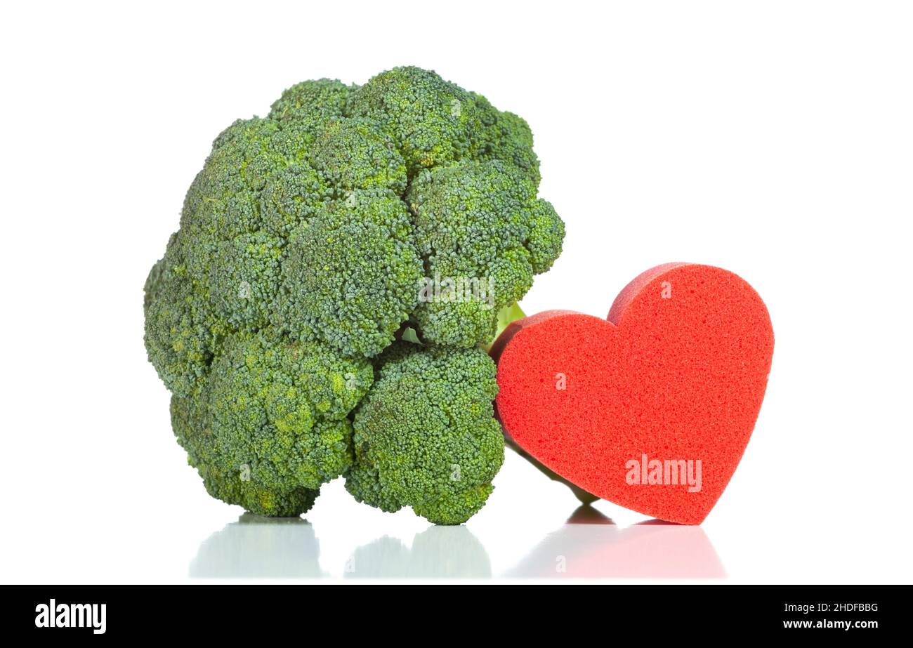 heart, vitamins, broccoli, hearts, vitamin, broccolis Stock Photo