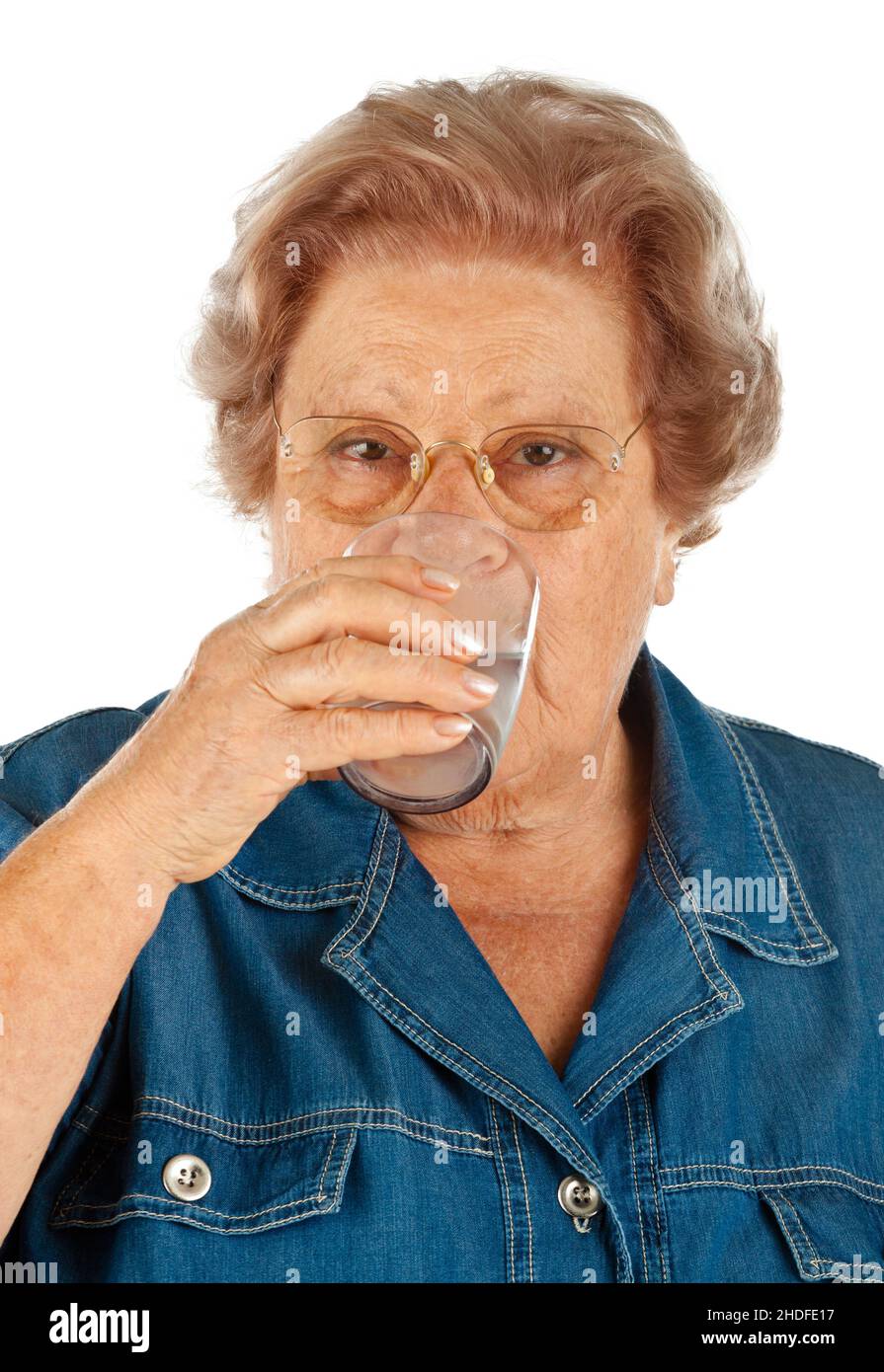 senior, drinking, glass, elderly, old, seniors, to drink, glass ware, shattered glass Stock