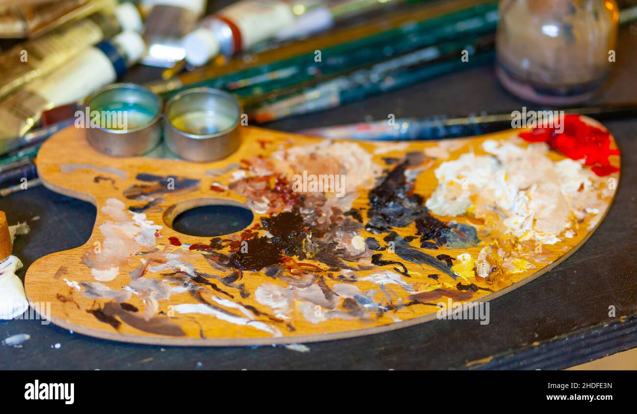 color palette, art supplies , color palettes, art supplies s Stock